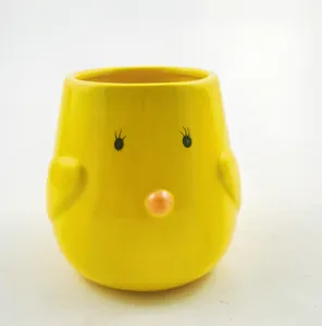 Tazza 3D tazza da caffè in ceramica personalizzata all'ingrosso, tazze da caffè in ceramica animale a forma di pollo per sublimazione