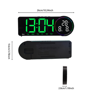 Nouvelle <span class=keywords><strong>horloge</strong></span> murale numérique intelligente <span class=keywords><strong>à</strong></span> LED avec alarme, affichage de la température, affichage des secondes en matrice de points, <span class=keywords><strong>calendrier</strong></span>, montre électronique, décoration de la maison - Product Image 2