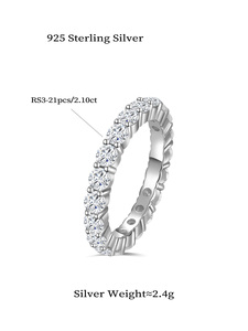 Женское кольцо с бриллиантами Aivenchy, ювелирное изделие из 925 серебра - Product Image 3