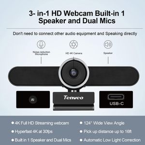 Système de vidéoconférence, <span class=keywords><strong>webcam</strong></span> <span class=keywords><strong>4k</strong></span>, avec résolution 2k, port USB, vision automatique - Product Image 5