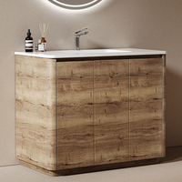 Meuble de salle de bain à panneau plat avec superposition partielle HDF DB24, Plaque Premium pour salle de bain