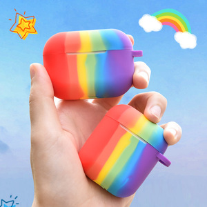 Étui <span class=keywords><strong>airpods</strong></span> arc-en-ciel en silicone bon marché, nouvelle collection 2023 - Product Image 2