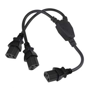 ตัวเปลี่ยน18AWG 3.3ฟุต2 in 1 NEMA-5-15P เป็น2x ตัวแยกสายไฟแบบ1 C13 USA ถึง2 - Product Image 6