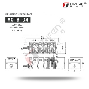 Borniers de connecteur en céramique de type INDIFEN <span class=keywords><strong>MCTB</strong></span> 04 pour une connexion efficace de fil produit de haute qualité - Product Image 6