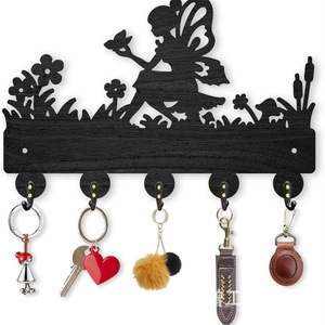 Wooden Wall Mounted Coat <b>Hooks</b> Animal Shape <b>Black</b> Durable Entryway Storage Rack - Product Image 5