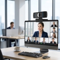 Cámara Web USB con Enfoque Automático H.264 2MP Full-HD 1080P, Zoom Digital 2x, Vista Panorámica de 90 Grados, Cubierta de Privacidad, Trípode, Micrófono Omnidireccional
