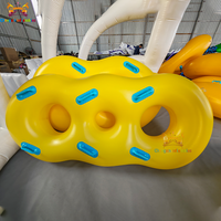 Tube de glisse gonflable pour parc aquatique, 3 personnes, en PVC jaune, utilisation intérieure/extérieure, faible MOQ, bonne qualité, garantie 3 ans max.