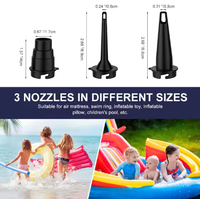 Pompe à air électrique portable sans fil haute capacité 5200 mAh pour camping extérieur, accessoires de camping gonflables et dégonflables en plastique