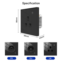 Prise murale intelligente standard FR EU UK, Wifi, 100-240V, commande vocale, programmation par application, verrous de sécurité pour enfants, qualité supérieure