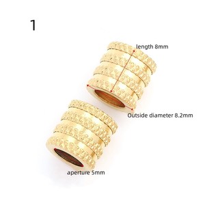 Cuentas de agujero grande de cintura pequeña de acero inoxidable, colgante de hilo en relieve para collar, accesorios - Product Image 6