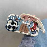 Nouvelle Coque de Téléphone Mobile en TPU Motif Chien de Dessin Animé Créatif Gonflé Luxe Antichoc avec Protection Caméra pour Apple iPhone 16 Pro Max 15 14 13