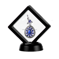 Boîte de présentation de bijoux en acrylique 3D flottante, anti-poussière, en plastique, personnalisée, pour vente en gros