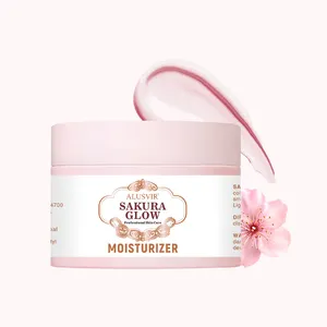 Sakura parlatıcı krem özel etiket organik cilt bakım ürünleri nemlendirici Anti Aging beyazlatma yüz nemlendirici krem