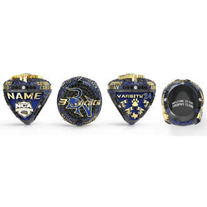 Anillo de lujo de alta calidad personalizado con letras personalizadas equipo empresarial competición campeón campus graduación - Product Image 4