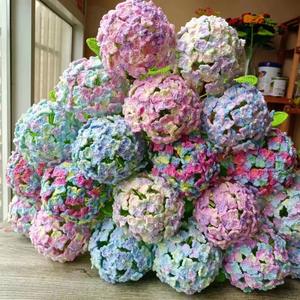 Crochet de <span class=keywords><strong>lana</strong></span> teñida satinada tejida a mano, ramo de flores de <span class=keywords><strong>hortensia</strong></span> de gran tamaño, decoración para uso doméstico o regalo - Product Image 2