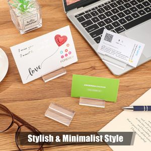 Wenmei Acrylic <strong>Stand</strong> Clear <strong>Place</strong> Card Holders Card Slot Wedding Sign Display <strong>Stands</strong> Table Numbers Office Menu Meeting - Product Image 4