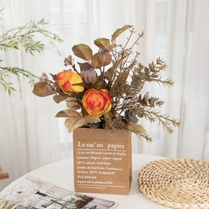 Rose artificielle Jiajin, fleur séchée brûlée, décoration d'intérieur, bouquet de mariage CF01278 - Product Image 2