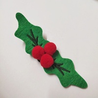 Patchs d'appliques de houx de Noël personnalisés décorations amovibles en tissu de broderie