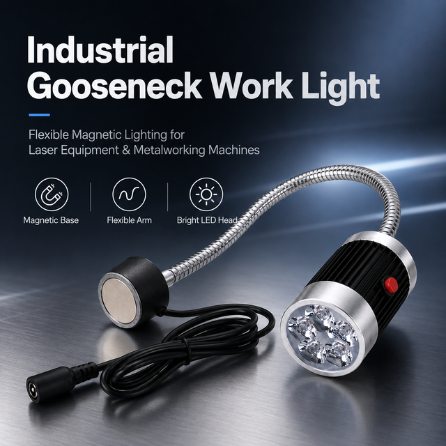 New 10W DC Blue Light LED Magnetic Gooseneck Work Light Laser Welding Machine Tools Flexible Industrial Lamp Energy Saving High