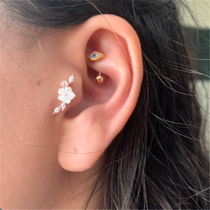 ROXI Pendientes de Plata de Ley 925 con Ojo de Diablo Curvado, Pendientes Versátiles con Personalidad - Product Image 3