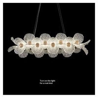 Lustre LED tricolore à intensité variable de style français pour salon et salle à manger, luxe haut de gamme en fer et acrylique