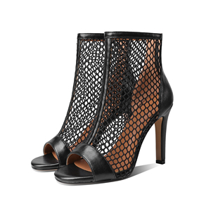 Summer Open <b>Toe</b> Cutout Booties Sandal Shoes Women's Peep <b>Toe</b> Stiletto High Heel Mesh Ankle Boots - Product Image 2
