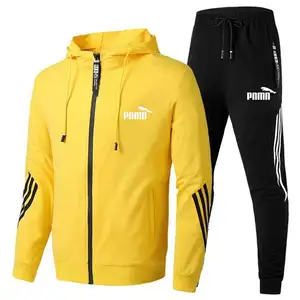 New autumn and winter top fashion trend N brand hooded 2-piece men's sweater sportswear