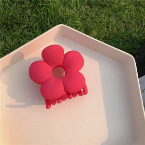 Pinza de Pelo Qianjin Mate con Diseño Floral, Pinza de <span class=keywords><strong>Goma</strong></span> Gruesa con Forma de Tiburón, Elegante Pinza Floral Voluminosa, Accesorio de Pelo de Verano - Product Image 5