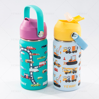 Nouveau design coloré OEM 12Oz 16Oz 18Oz personnalisé mignon en acier inoxydable isolé sous vide ensemble de bouteilles d'eau potable de sport pour les enfants