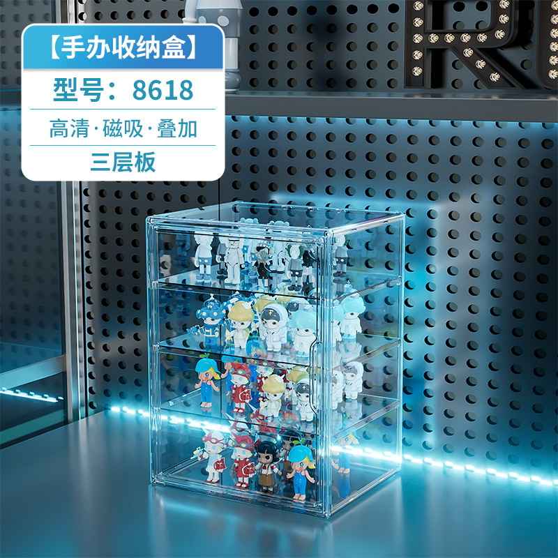 Transparent avec une des trois cloisons, 27*24*36,3 cm