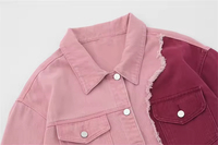 Nouvelle veste en jean patchwork au design original, couleur contrastée, streetwear, surdimensionnée, épaisse, pour hommes