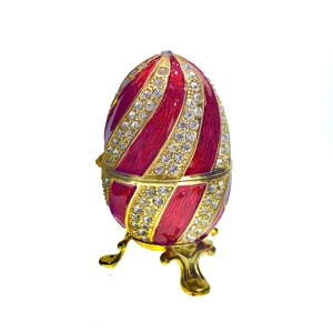 Elegante Scatola Portagioie in Metallo Stile Fabergé Russo con Cristalli, Fornitore Cinese - Product Image 4