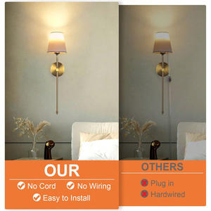 Aplique de Pared Inalámbrico con Batería Recargable para Sala de Estar, con Control Remoto, Juego de 2 Lámparas de Pared Recargables con Luz RGB Dorada Regulable - Product Image 5