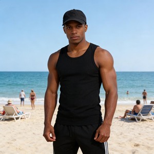 <span class=keywords><strong>Canotta</strong></span> da <span class=keywords><strong>Uomo</strong></span> Personalizzata Economica per Palestra, in Cotone Elastico Tinta Unita, Stampa DTG, per l'Estate - Product Image 2