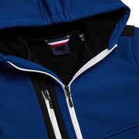 Fabrik OEM ODM Hochwertige Maßgefertigte Kinder-Softshell-Jacken PU Vintage Stehkragen Wasserdicht Ohne Kapuze für Winter Vorderseitig