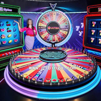 Roue de la Fortune, Roue Porte-Bonheur, Grand Jeu de Roue Lumineuse, Super Roue de Fête Rotative, Roue Tournante dans le Sens des Aiguilles d'une Montre