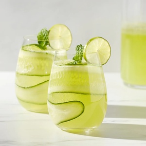 Juego de copas de vino clásicas sin tallo de cristal con llantas pulidas al fuego sopladas a mano de <span class=keywords><strong>Toscana</strong></span> - Product Image 4