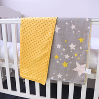 Conception personnalisée de haute qualité Nom Style Impression numérique Couverture pour bébé nouveau-né Couverture à pois en Minky
