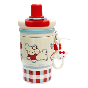 Cute Insulated Water Bottle For Girls 500Ml Portable <b>Straw</b> <b>Cup</b> <b>With</b> Lid And Handle Back To School Gift Drink <b>Cup</b> - Product Image 4