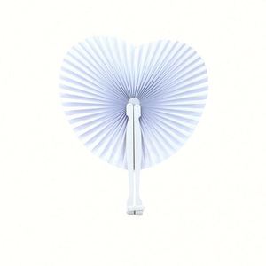 Abanicos de Papel Personalizados con Diseño de Corazón Blanco y Negro, Arte Folclórico Tradicional, para Bodas, Eventos, Regalos Promocionales Empresariales - Product Image 1