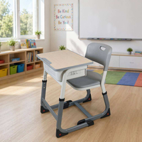 Bureau d'étudiant ergonomique réglable en hauteur, table et chaise individuelles pour enfants, mobilier scolaire