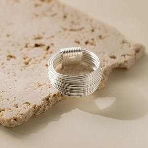 Anelli da dito multistrato in argento Sterling 925 fatti a mano di lusso di moda per gioielli da festa da donna - Product Image 3