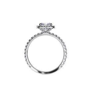 Newest Factory Wholesale <b>Cushion</b> Cut Diamond <b>Ring</b> Rhodium Plated Solid White Gold Jewelry <b>Wedding</b> Anniversary Party Engagement - Product Image 4
