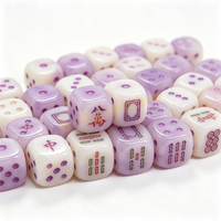 Jeu de dés de mahjong en résine rose naturelle, faits à la main, dés de mahjong à 6 faces, logo personnalisé, jeu de dés D6