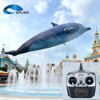 Delfin gonflable géant de 8 m pour spectacle de drones en extérieur, modèle de poisson volant bleu dégradé pour événements publicitaires de grande envergure