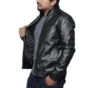 Veste d'hiver décontractée pour hommes en gros, nouveau design, col montant, veste en jean et cuir tendance avec logo frontal, prix abordable, Pakistan - Product Image 2