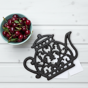 Vente chaude en fonte Dessous de plat résistant à la chaleur rond exquis Tapis creux Couverts chauds Événements-Théière Forme Dessous de plat au meilleur prix - Product Image 1