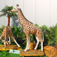 Decoraciones de Esculturas Animatrónicas de Animales de Safari para Parques Zoológicos, Resistentes al Agua para Exteriores, Jirafa con Sensor Infrarrojo de Encendido