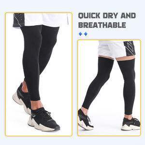 Açık spor aksesuarları diz sıkıştırma kolları koşu nefes bacak Wrap isıtıcı koruyucu 1 adet uzun bacak diz kollu - Product Image 5
