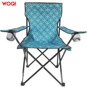 Silla de playa plegable Woqi para exteriores, color azul cielo, con marco de aluminio, reposabrazos y portavasos - Product Image 3